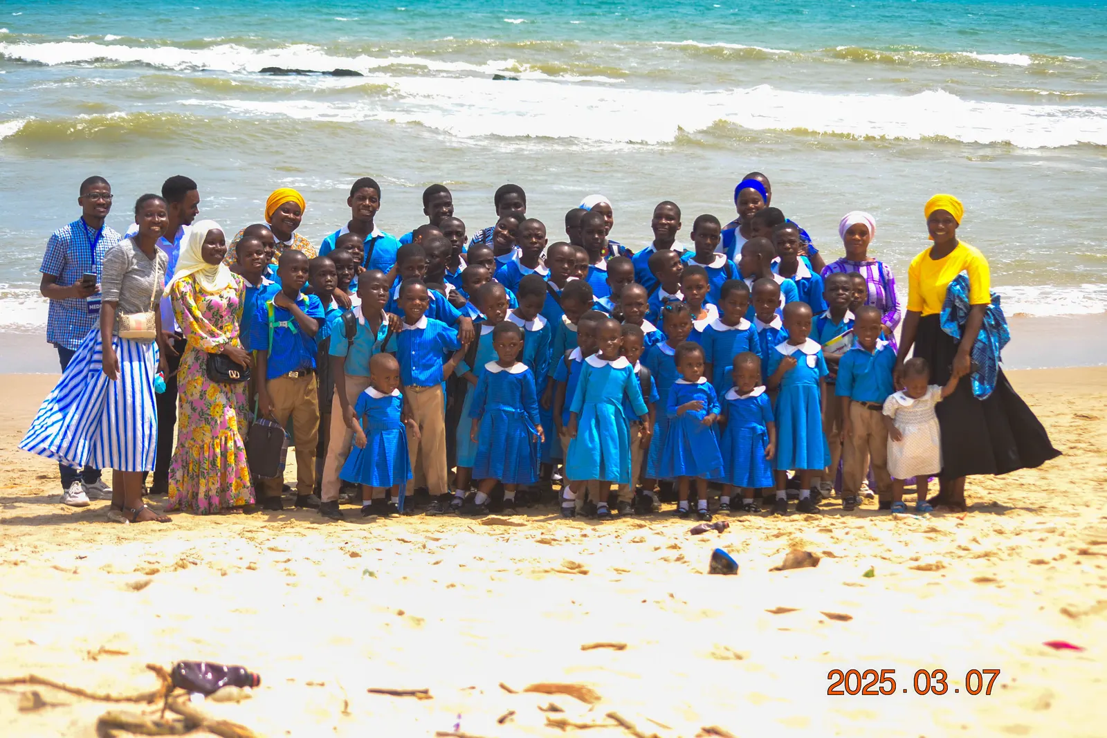 HEWIS pupils in blue and white uniform during a school day